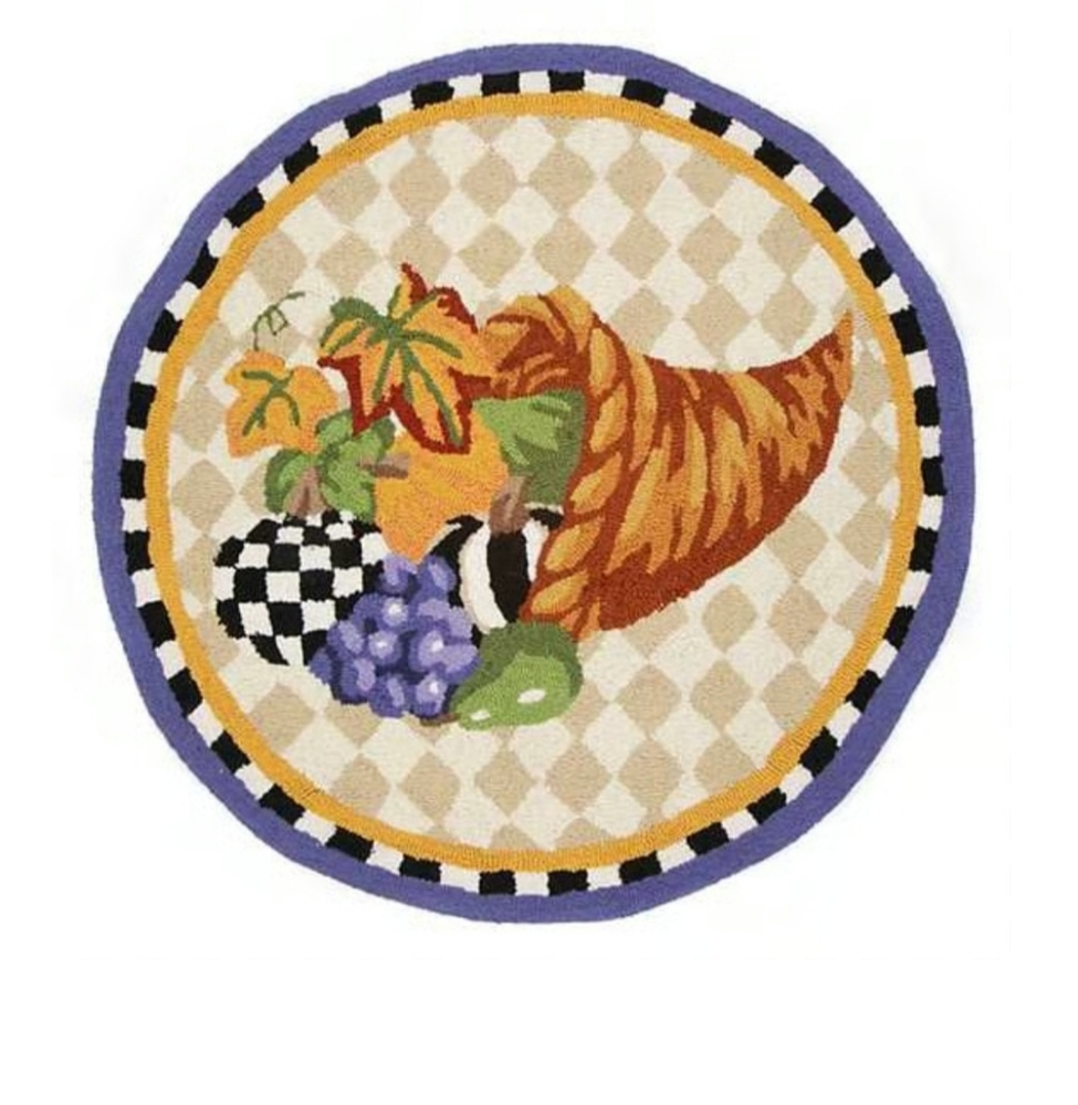 MacKenzie-Childs Cornucopia Rug, 3' Round